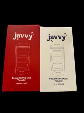 2 NIB Javvy tumblers with lids 16oz